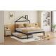preview thumbnail 66 of 91, Metal Twin Platform Bed with Pull-Out Trundle, House-Shaped Design