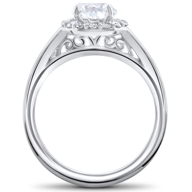 2 ct Eco Freindly Lab Created Diamond Madelyn Halo Engagement Ring & Eternity Ring