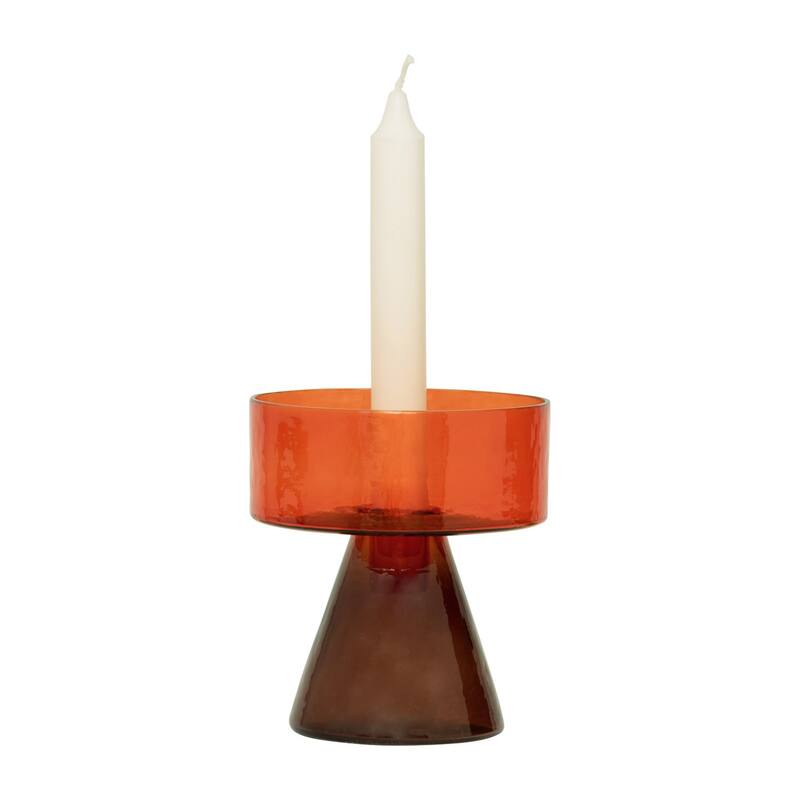 Round Top Recycled Glass Candle Holder - 5.5"