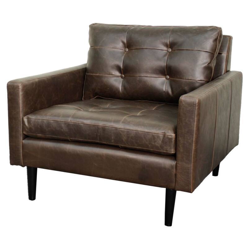 NPD Furniture Ritchie Bonded Leather Arm Chair - vintage dark brown