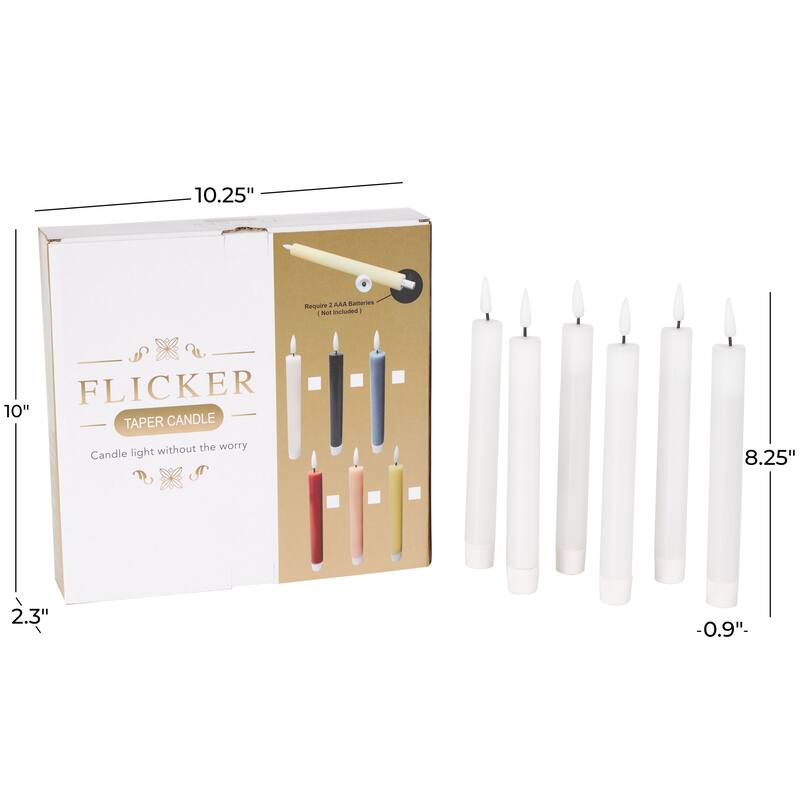 Wax Indoor Outdoor Flameless Candle with Remote Control (Set of 6)