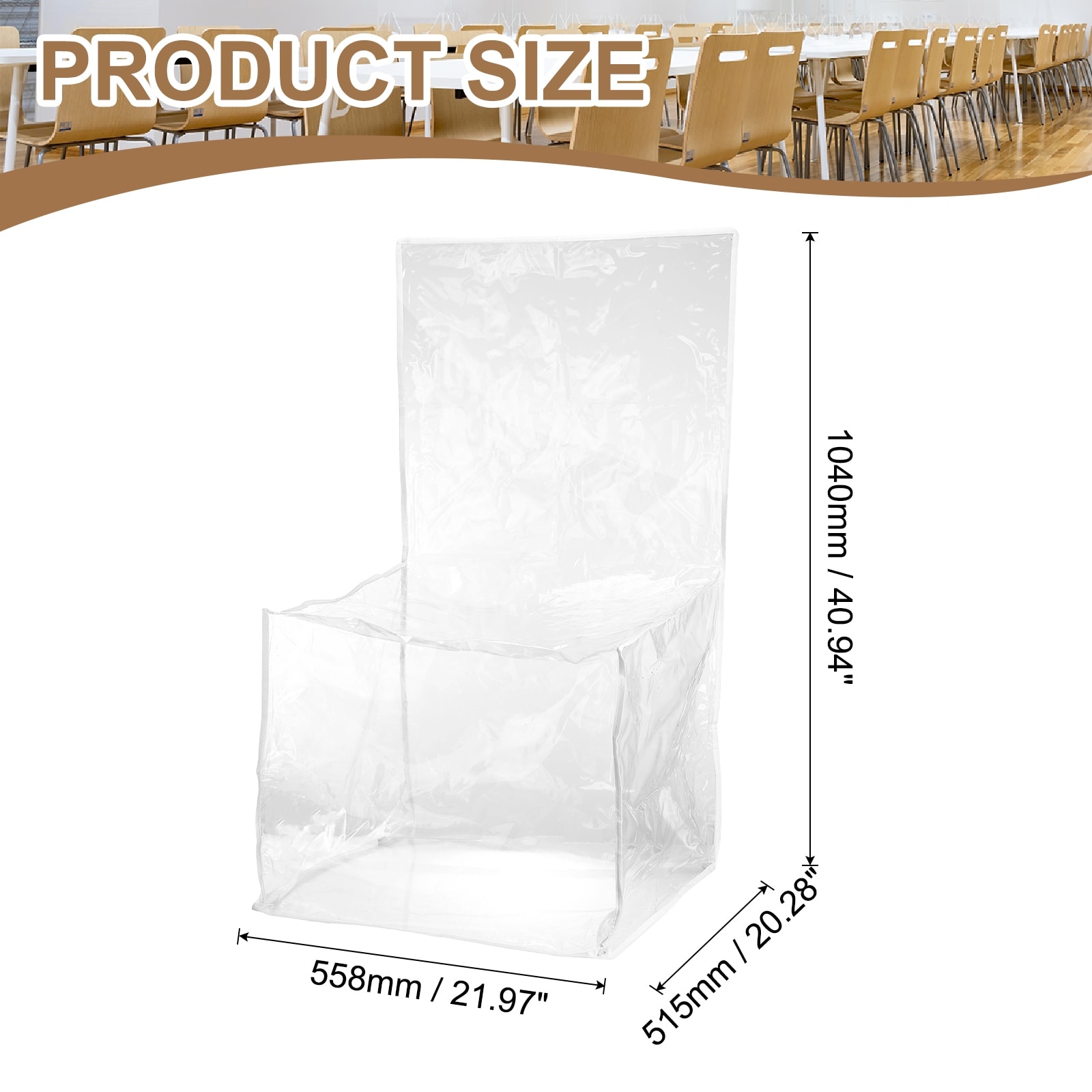 Plastic Dining Chair Covers, Dining Seat Cover Waterproof Chair Protector for Dust, Dirt, Paws and Claws - Clear
