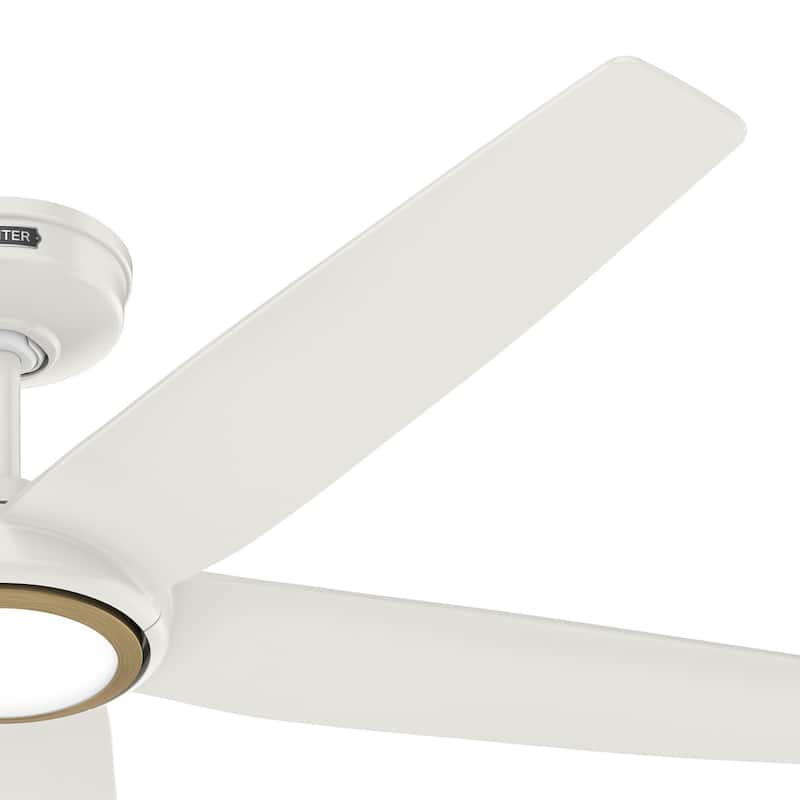 Hunter ZenTech Indoor / Outdoor 5-Blade Smart Ceiling Fan w/ LED Light and Handheld Remote.