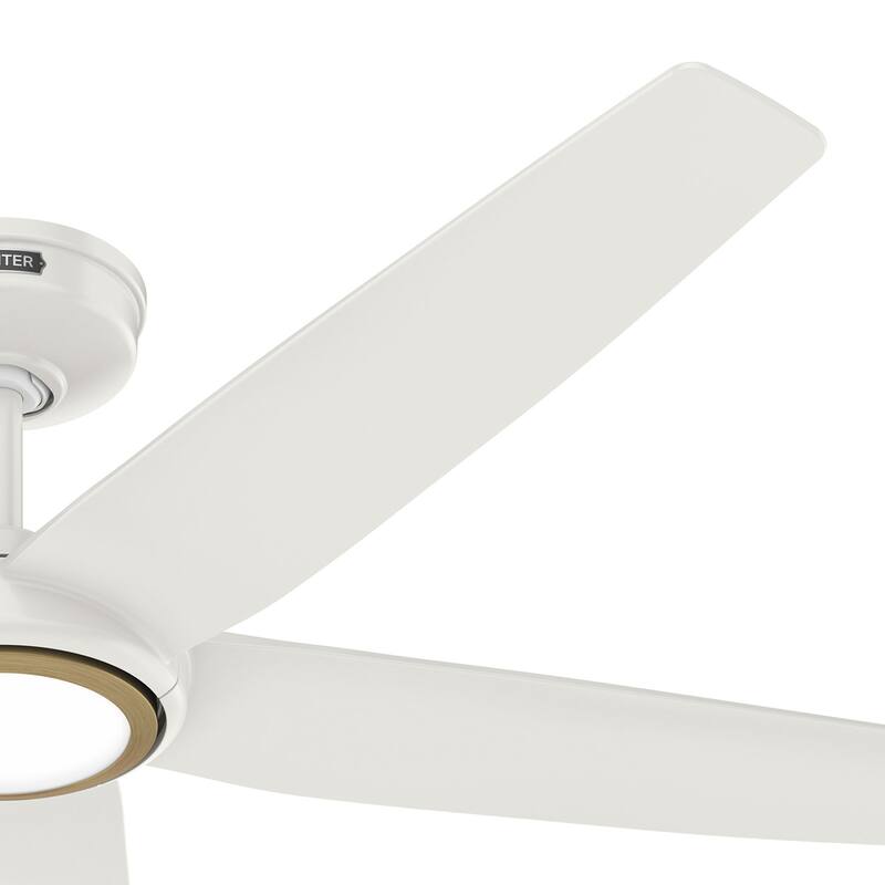 Hunter Zentech Wi-Fi ENERGY STAR Damp Rated Ceiling Fan w/ LED Light and Handheld Remote - Modern & Contemporary - SMART FAN!