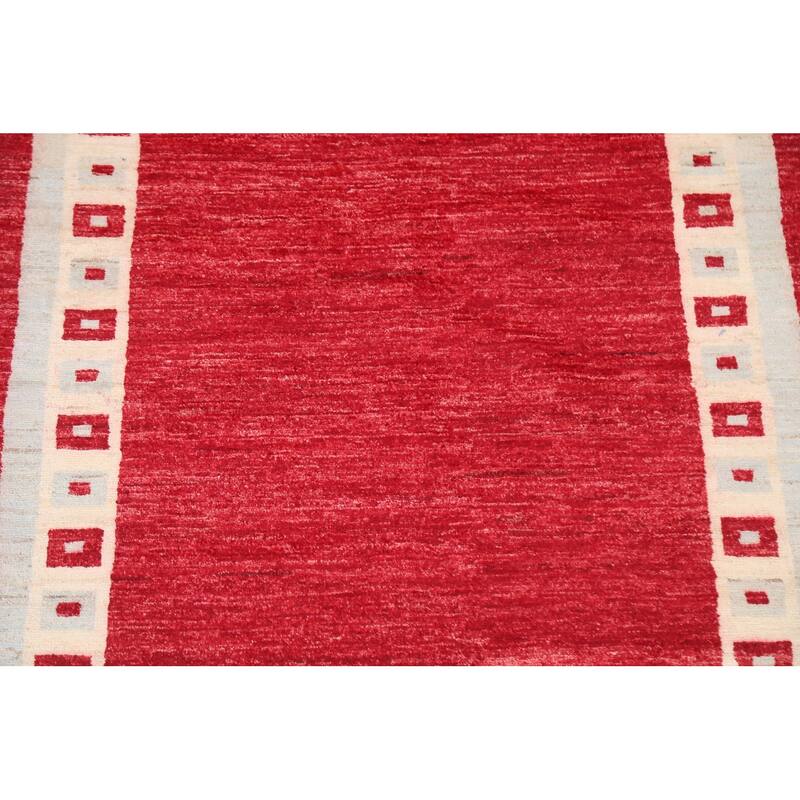 Gabbeh Kashkoli Wool Oriental Area Rug Hand-knotted Geometric Carpet - 3'2" x 5'1"
