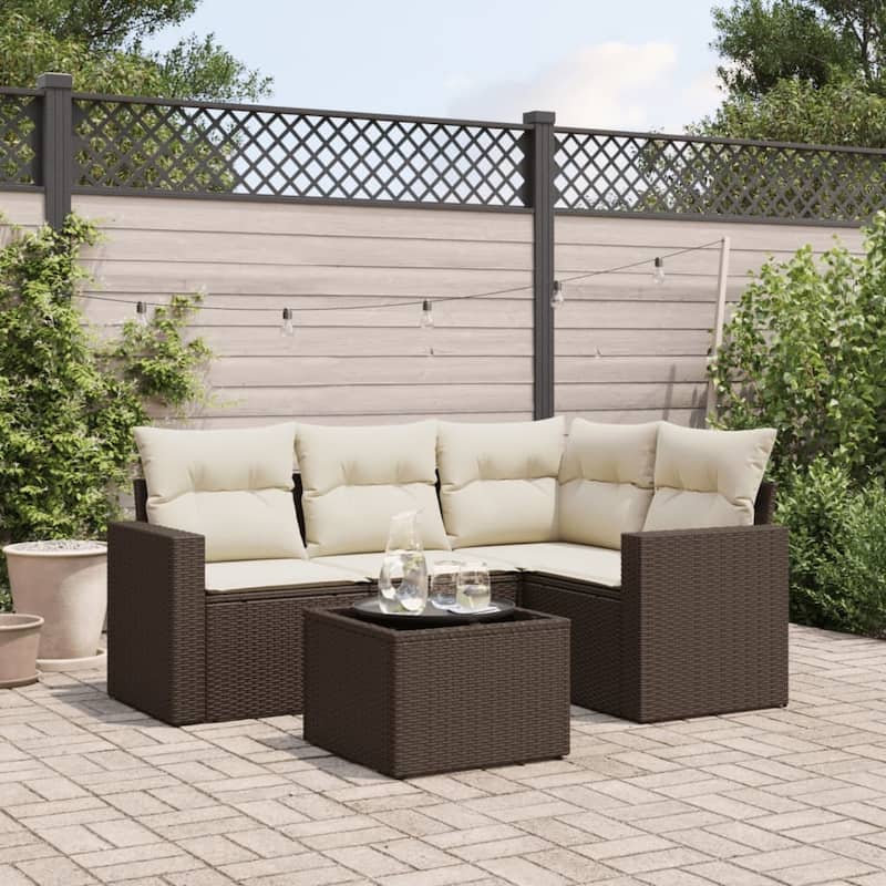 vidaXL Garden Sofa Set Brown - 21.7 x 21.7 x 14.6