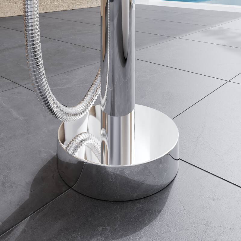 Eviva Modem Single-Handle Freestanding Tub Faucet with Hand Shower