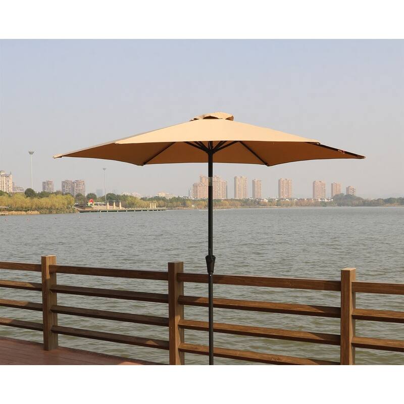 9 Feet Pole Umbrella with Carry Bag - Taupe