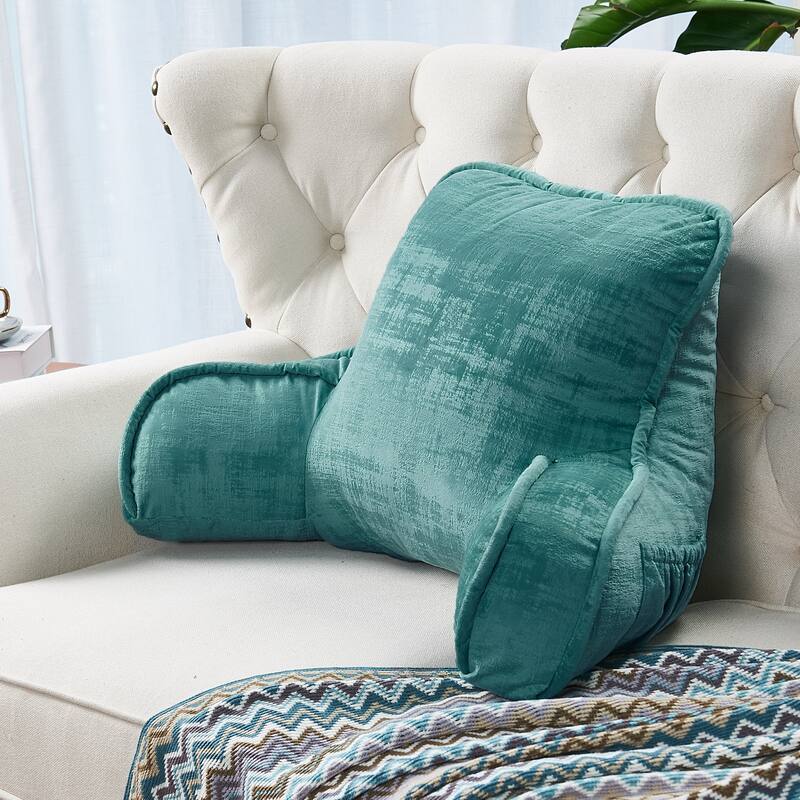 Textured Velvet Bedrest Reading Pillow Cover & Filling