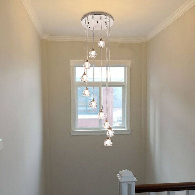 Maxax 10 - Light Unique Tiered Chandelier with Crystal Accents