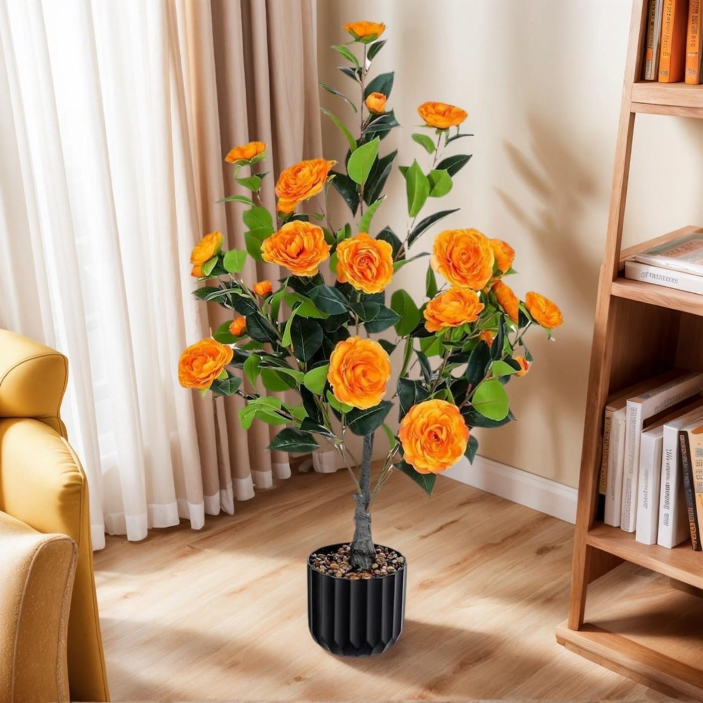 36 in Faux Camellia Plant in Pot 2 Pack - 26.5