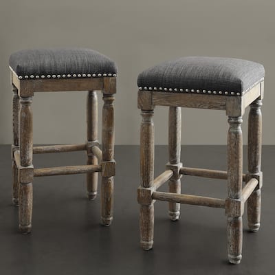Madison Park Kagen Grey Stool (Set of 2)