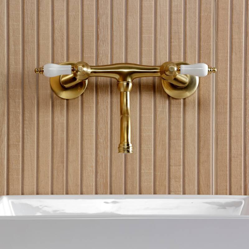 Kingston Brass Kingston Two-Handle 2-Hole Wall Mount Bathroom Faucet