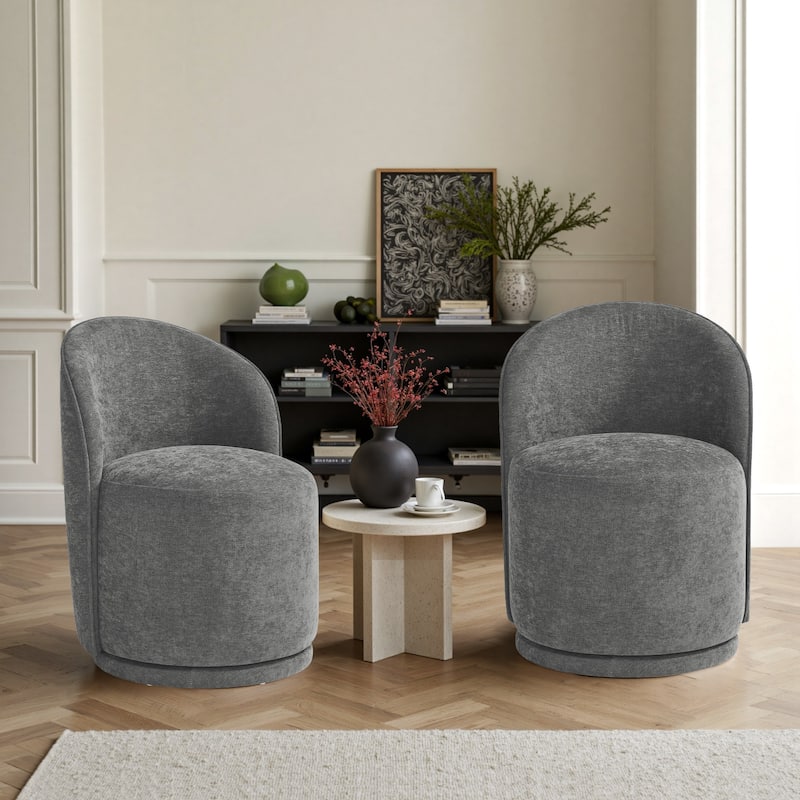 Modern Armless 360-Degree Swivel Dining Chair Barrel Chair