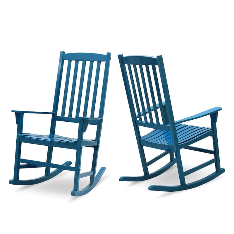 Cambridge Casual Monroe 2-piece Wood Outdoor Rocking Chair - Steel Blue