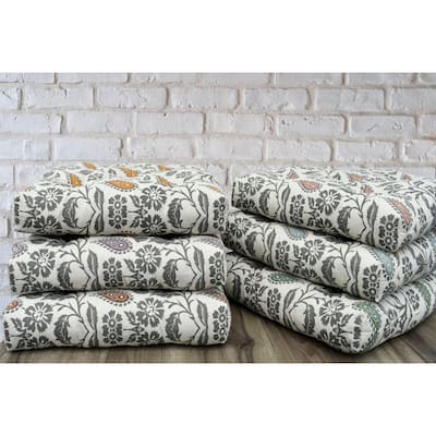 Handmade Cotton Chair Seat Pads Cushions - Comfortable Pad with Ties (16''x16'') 3'' Thick (Set 2) by Cozy Trends™ - 16''X16''