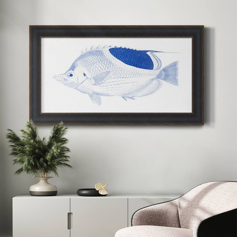 Blue & White Tropical Fish I Premium Framed Canvas- Ready to Hang