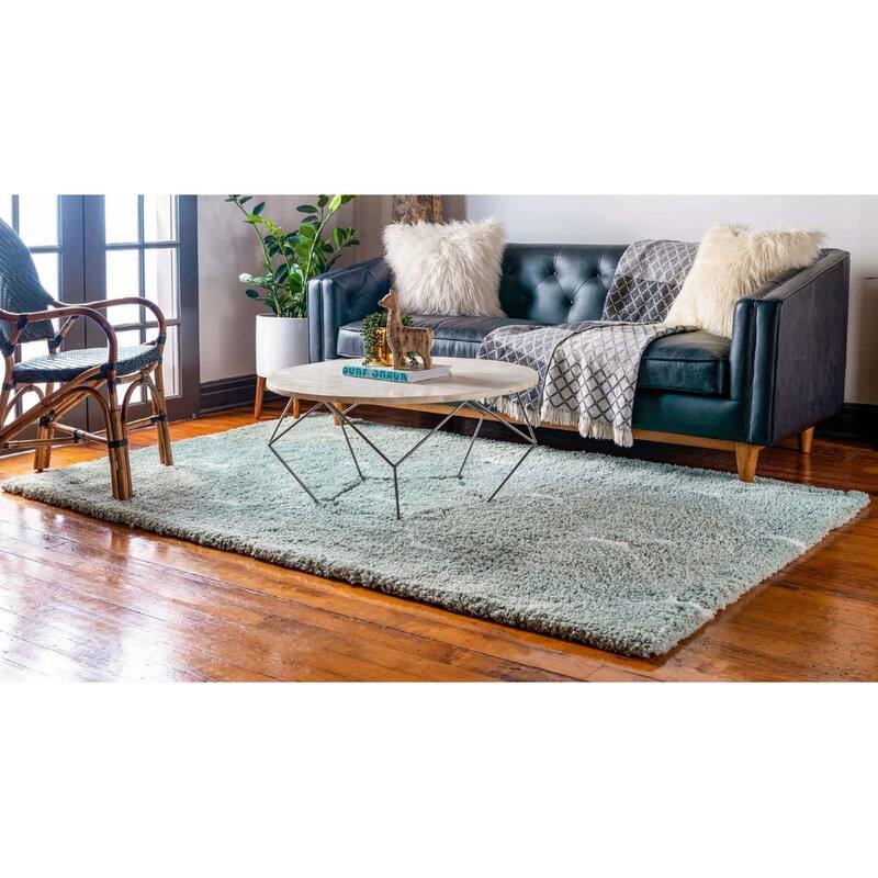 Shag Shoploni Collection Area Rug - 8'x10' - Light Green