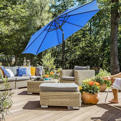 9FT Outdoor Market Patio Umbrella with Push Button Tilt and Crank,Table Umbrella,Swimming Pool Umbrella