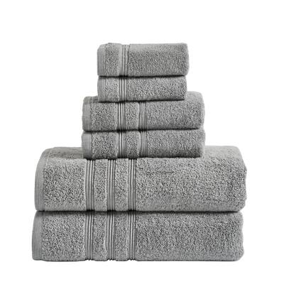 Veria 6 Piece Towel Set with Plush Cotton Fabric The Urban Port, Gray