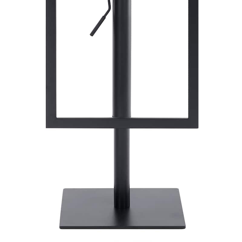 Victory Grey Faux Leather and Brushed Stainless Steel Swivel Adjustable Height Bar Stool