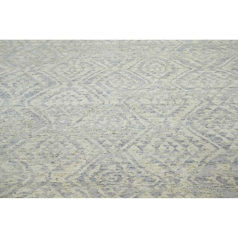 Hand Knotted All-Over Gray Oushak Wool Transitional Oriental Area Rug