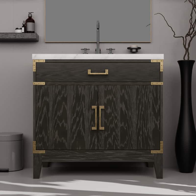 Laurel Bath Vanity with Carrara Marble Top and Sink