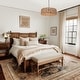 preview thumbnail 6 of 11, 5-Light Rattan Drum Chandelier Coastal Island Pendant Light for Dining Room - 26" W x 9.8" H