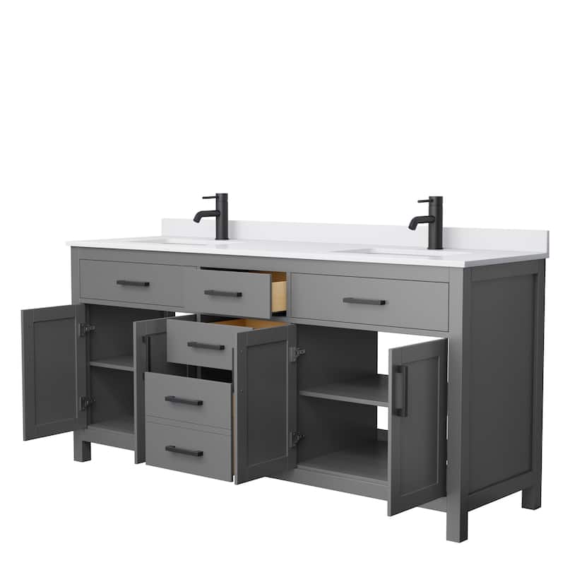 Beckett 72-inch Double Vanity with Cultured Marble Top