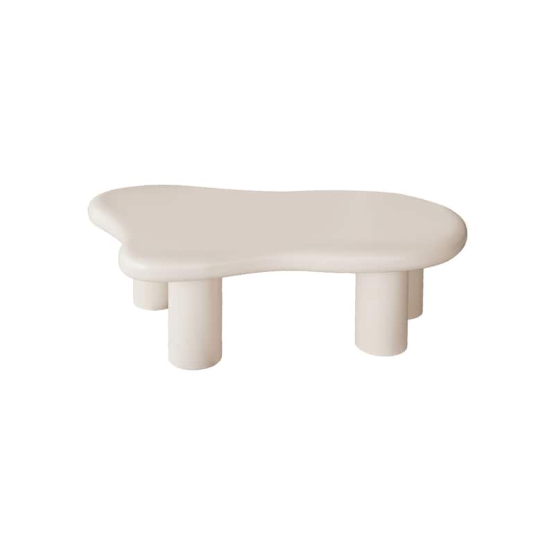 40" Wood Cloud Shaped Coffee Table with Legs for Living Room