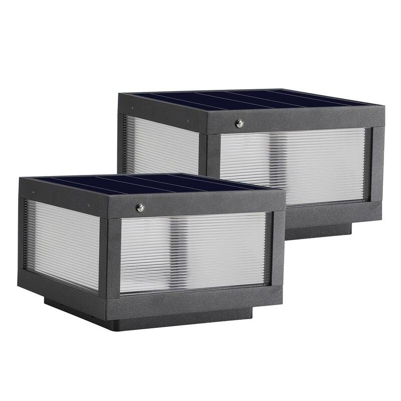 Solar Outdoor LED Dimmable Light Wall/Pier(2 pack)