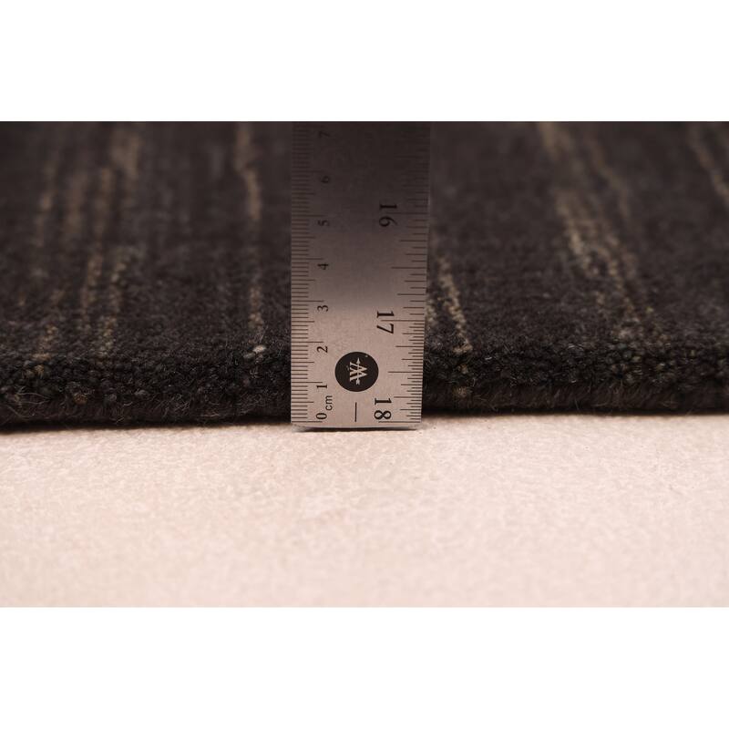 ECARPETGALLERY Hand Loomed Kashkuli Gabbeh Dark Grey Wool Rug - 5'2 x 7'10