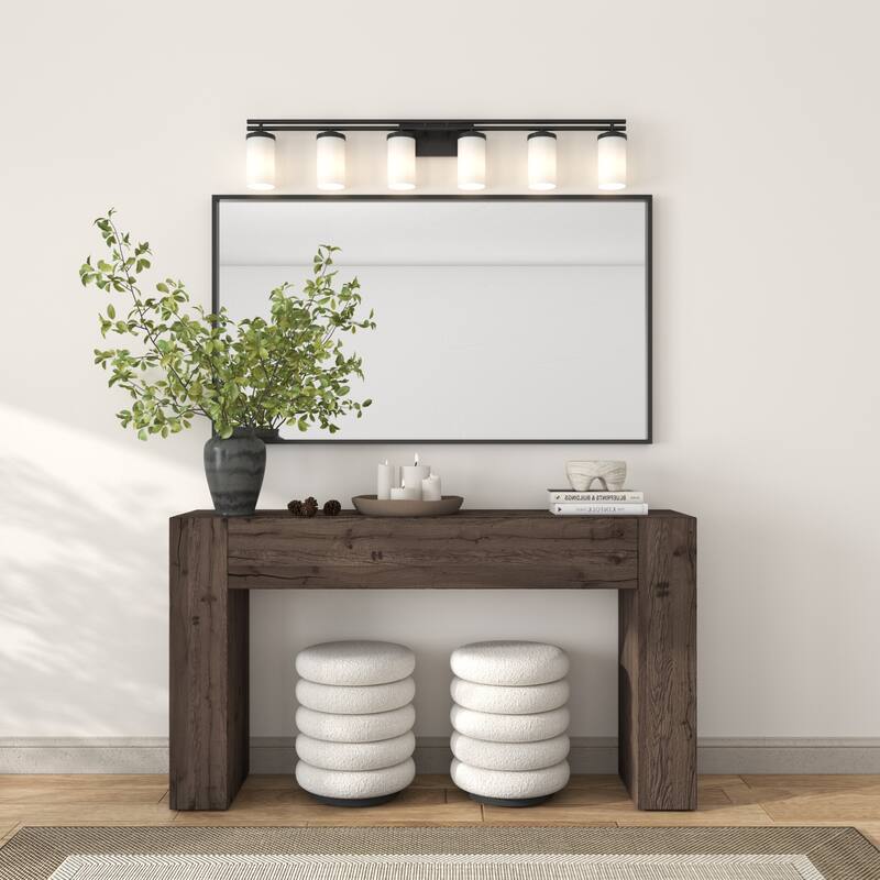 6-light Modern Farmhouse Black Bathroom Vanity Lights with UL Certified