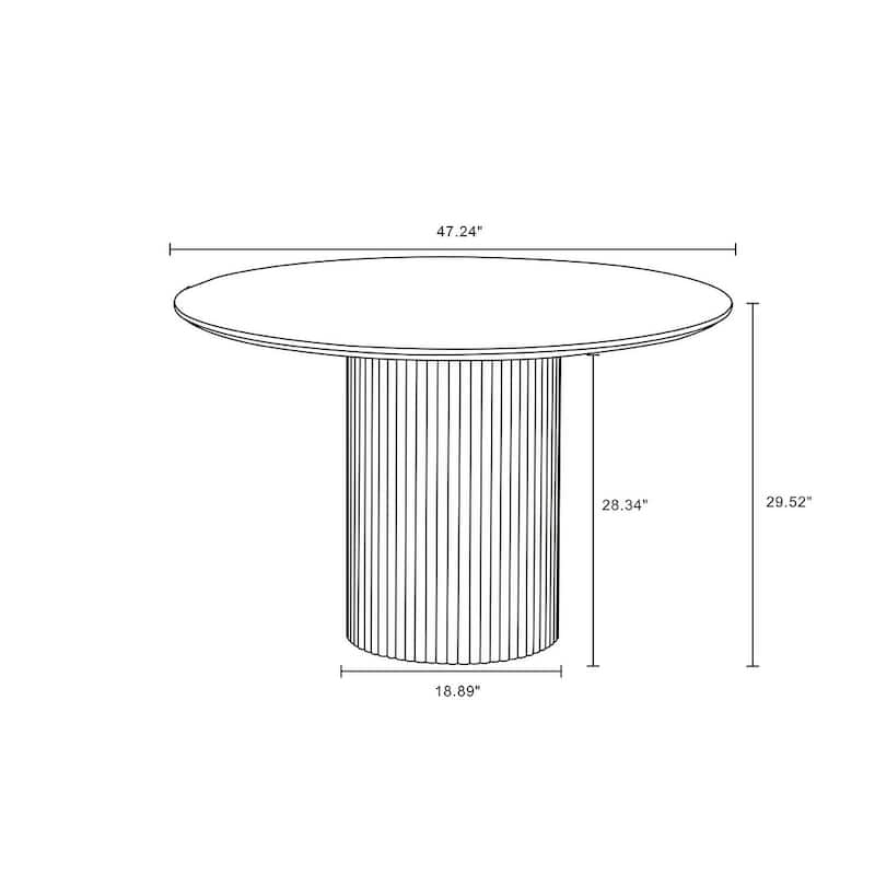Manhattan Comfort Hathaway Modern 47.24 Solid Wood Round Dining Table