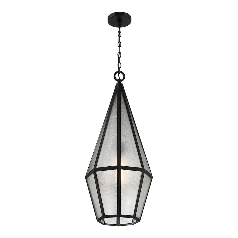 Peninsula 1-Light Outdoor Hanging Lantern in Matte Black