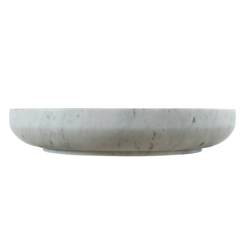 Black and White Marble Round Plate 14x14x2.6H