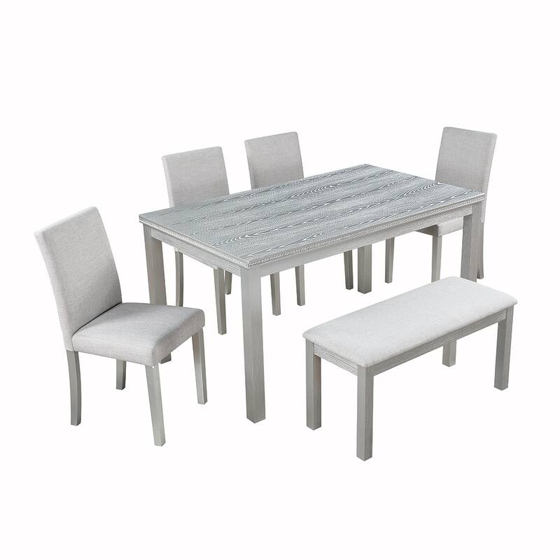 6PCS Wooden Dining Table Set With Chair