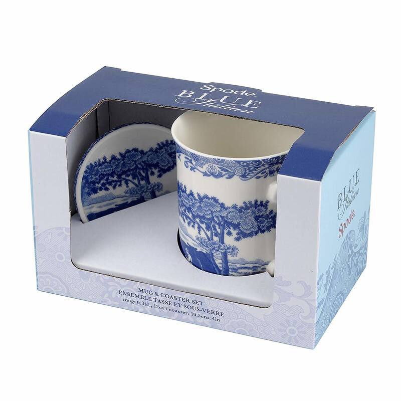 Spode Blue Italian Mug and Coaster Set