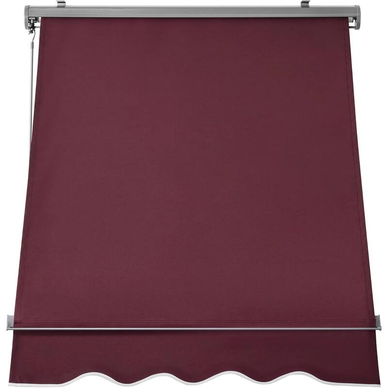 MCombo Patio Window Awnings 50''x55'', Fully Assembled Manual Retractable Sunshade Canopy