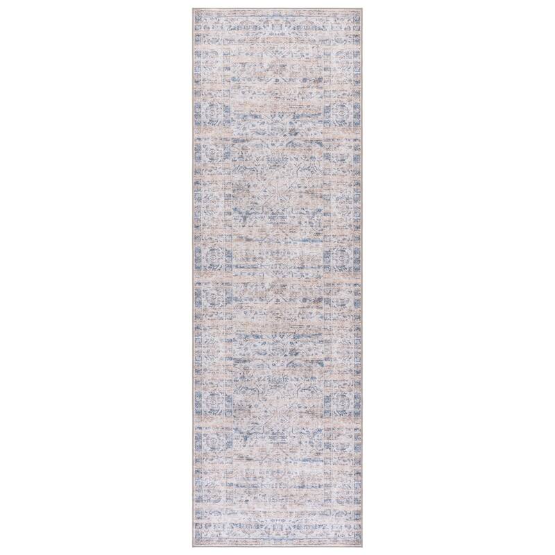 SAFAVIEH Vintage Heriz Aurelienne Machine Washable Rug - Blue/Beige - 2'6" x 8' Runner