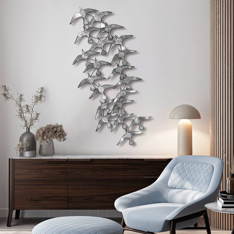 Colorful Hand Painted Etched Metal Wall Sculpture