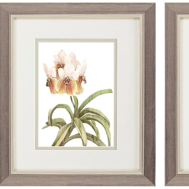 HomeRoots Set Of Two Floral Beauty II Silver Framed Wall Art