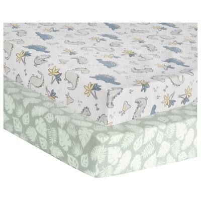 Little Dinos 2 Pack Flannel Playard Sheets