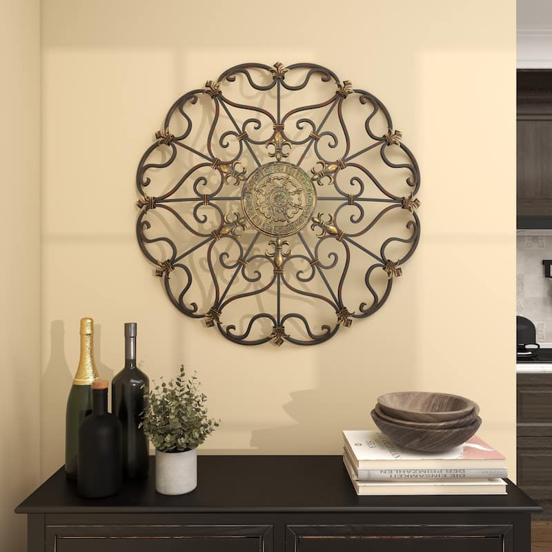 Brown Metal Scroll Home Wall Decor