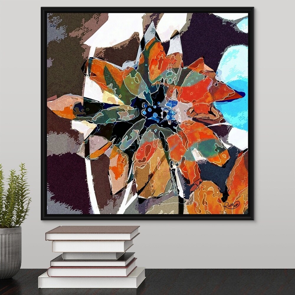Shop Abstract Flower Iv Black Float Frame Canvas Art Free