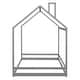 preview thumbnail 29 of 38, Semi-Enclosed House Bed for Kids, Full Size Floor Bed with Roof, Playhouse Design, Solid Pine Wood Frame, No Slats