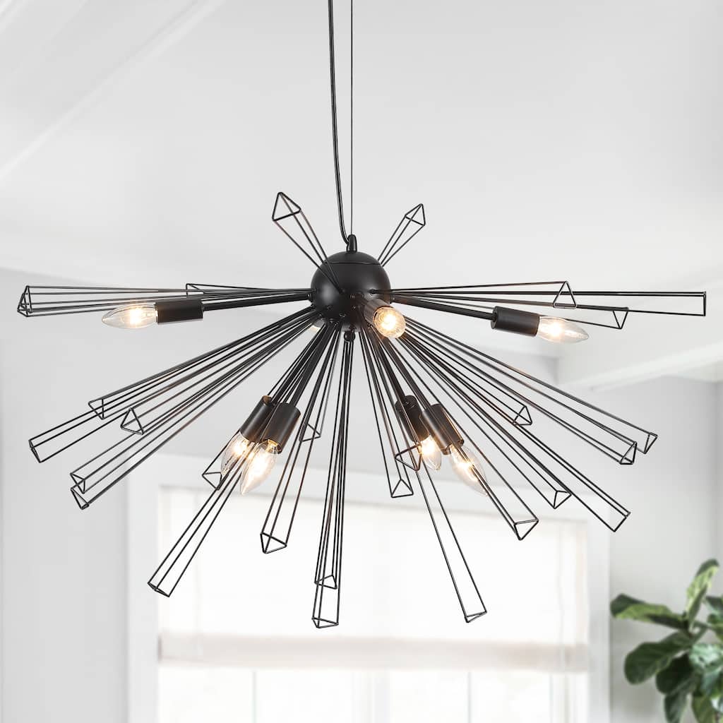8-Light 33.46"W Metal Dimmable Pendant Lights for Kitchen Living Room