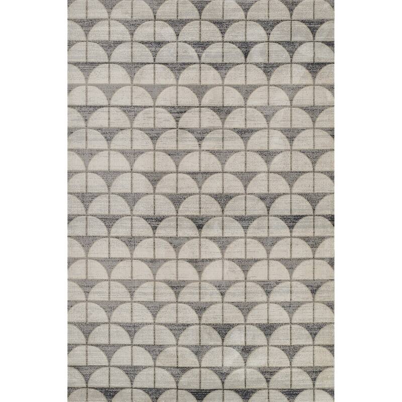 Momeni Edition Polyester Geometric Area Rug - 3' 10" x 5' 7" - Charcoal - Rectangle