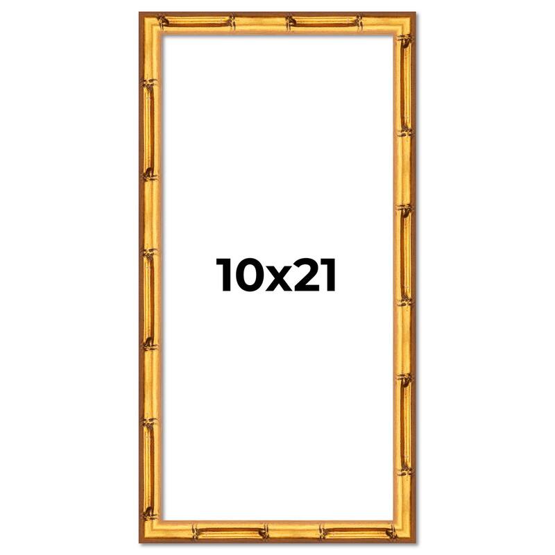 10x21 Frame Gold Bamboo Picture Frame Modern Photo Frame Includes UV Acrylic Shatter Guard Front Acid Free Foam Backing Board