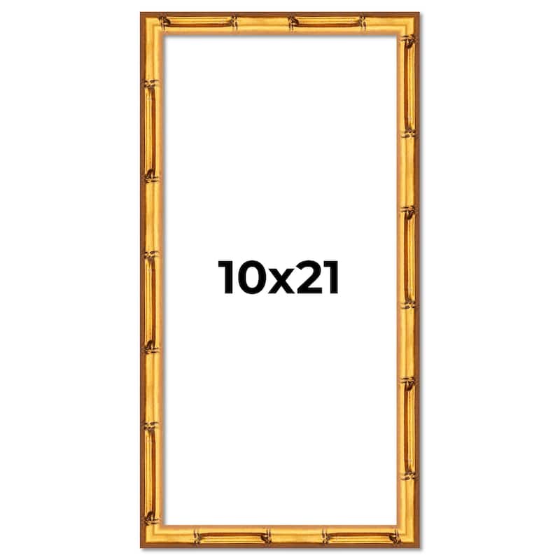 10x21 Frame Gold Bamboo Solid Wood Picture Frame | 1 Inch Moulding